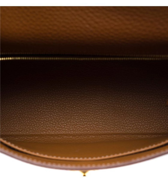 Image 1 of Sac HERMES Kelly 25 en Cuir Doré - 103311