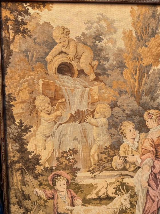 Vintage Aubusson Style Tapestry by Bobyrug 170x140.5 Cm, Wall decoration, Wood, Wool, Multi Color (photo 2 of 17)