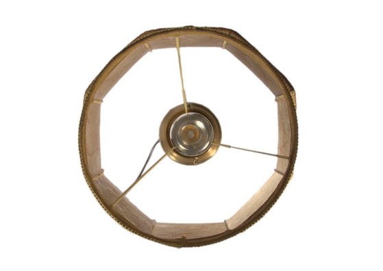 Retro- of westernlamp van gedraaid hout en goudkleurig metaal, 37x57 cm – Tafellampen, Metal, Wood (photo 8 of 8)