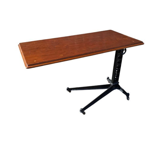 Mesa industrial antigua - Madera y metal - Altura ajustable