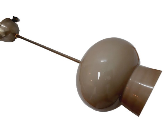 Image 1 of Suspension/plafonnier style Mid-Century, avec abat-jour en verre