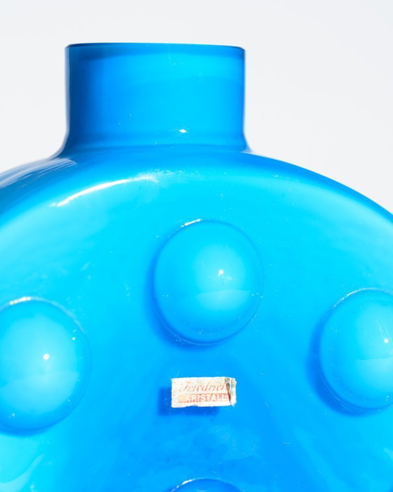 Image 1 of Friedrich Kristall „Bubble“ Pop-Art-Vasen-Duo – Blaues Überfangglas, Deutschland, 1970er Jahre