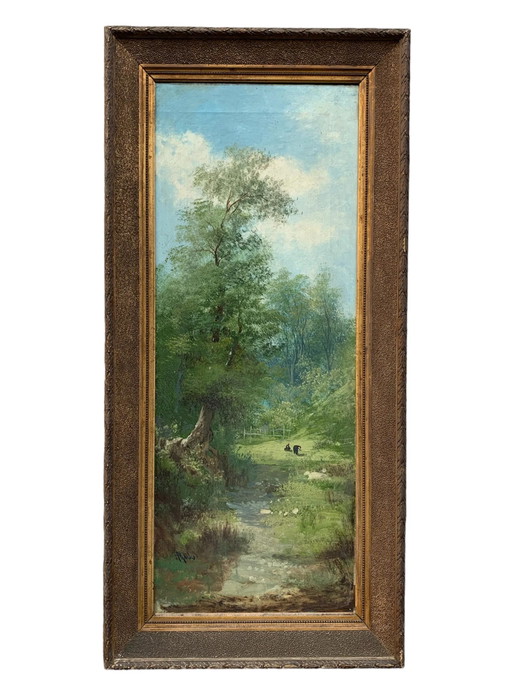 Peinture à l'huile de paysage Henry Markò sur toile, début du 20e siècle