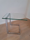 Tavolino Gebra, in vetro, design vintage