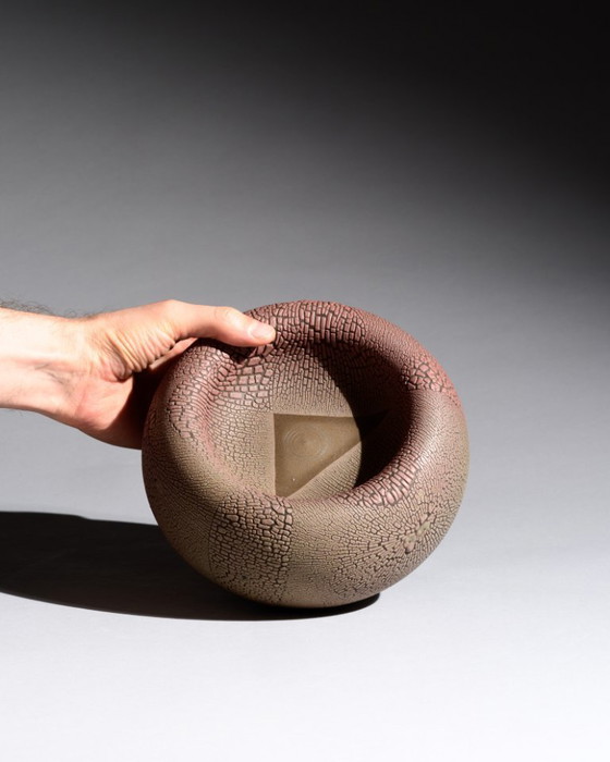 Image 1 of Artist Ceramist Mario Enke Studiokeramik German Studio Ceramic Vase & Bowls Trio East German Art Pottery