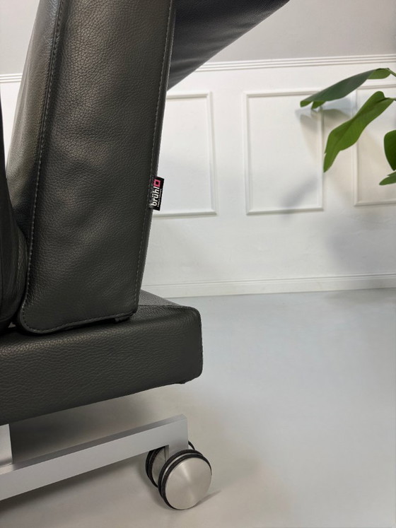 Image 1 of Canapé Brühl Moule, cuir gris, fonction couchage, multifonctionnel