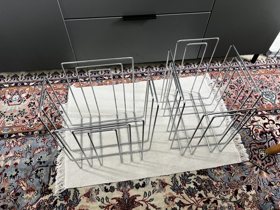 Image 1 of TMP Willi Gläser Newspaper Rack Chrome 1980s Space Age Paper Collector