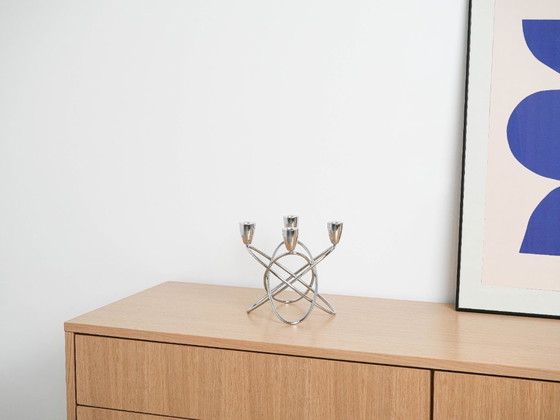 Image 1 of Geometrischer Kerzenständer aus Metall, dänisches Design, 1960er Jahre, hergestellt in Dänemark
