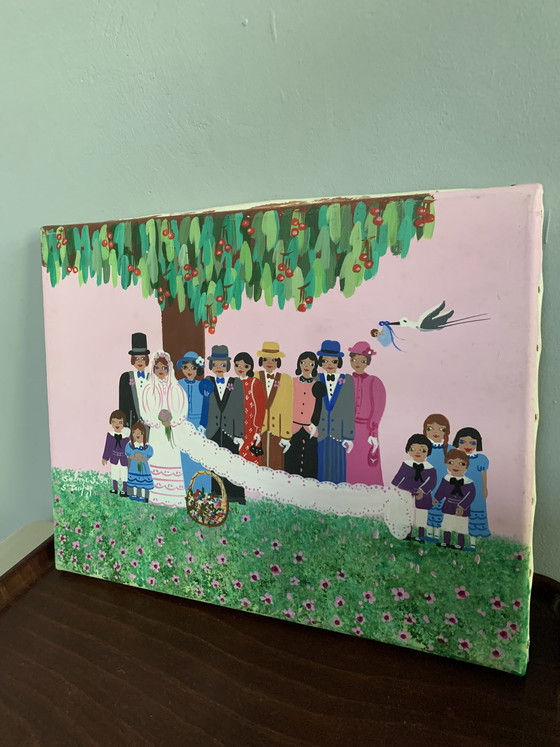 Image 1 of Painting Sabine Paco Saint-Tropez ‘95 naive art folk art