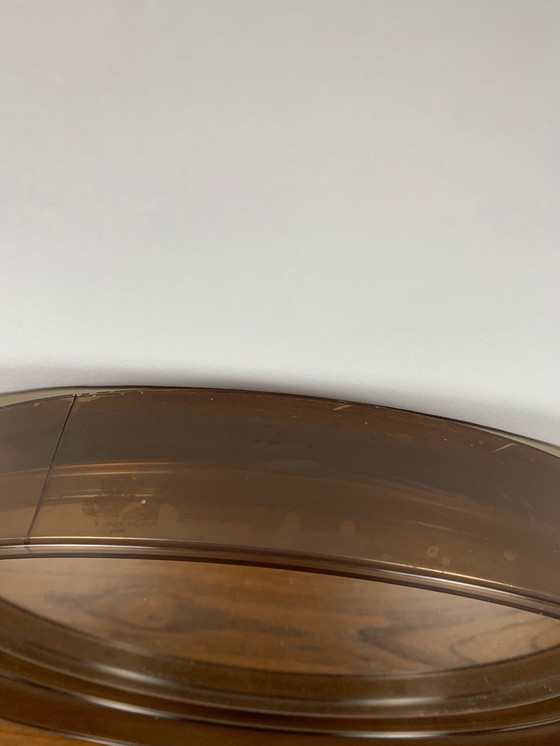 Image 1 of Ronde spiegel van gerookt plexiglas - GILAC n°1813 - Vintage 1970