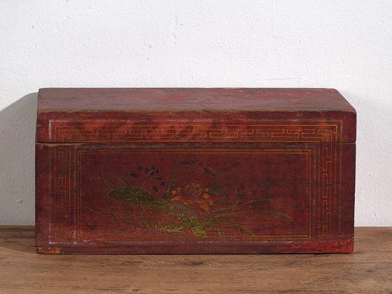 Antique red box with floral motifs (c.1900) #9 – Decorative Objects (photo 30 of 40)