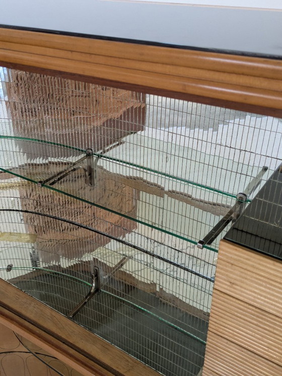 Image 1 of Dassi - Vittorio Dassi - Table d'appoint - Cristal, Bois, Laiton - Intérieur miroir