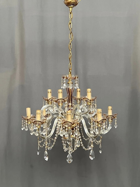 Splendore veneziano. Cristallo, vetro, dipinto a mano. 12 punti luce. – Lampadari, Crystal, Glass (photo 9 of 9)