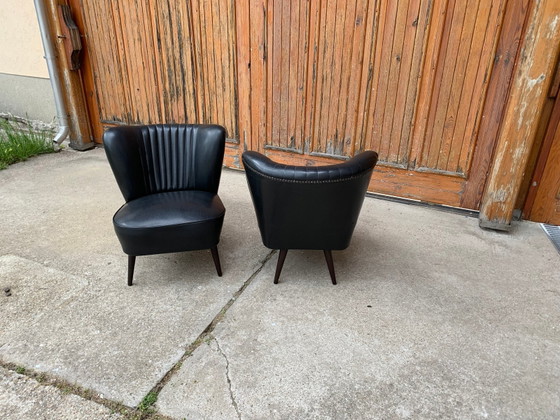 Set of Mid-Century Sky Black Cocktail Chairs, 1950s – Armchairs, Mid Century Modern (photo 3 of 5)