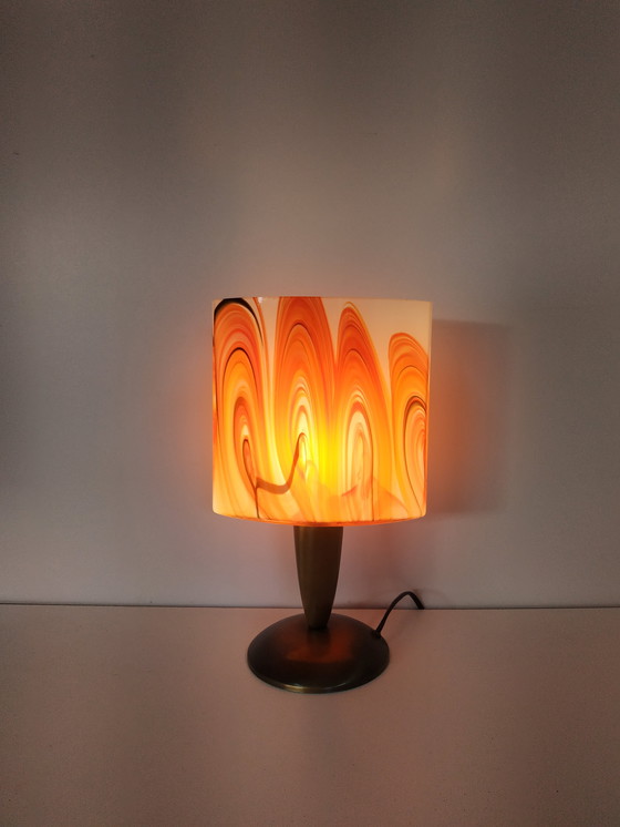 Image 1 of Lampada da tavolo in vetro in stile vintage anni '60-'70