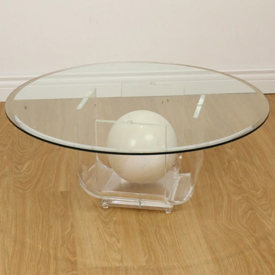Image 1 of Round Design Coffee Table Lucite