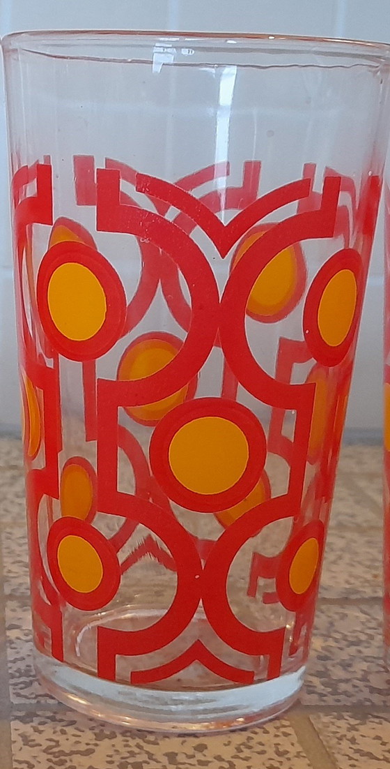 Image 1 of Set Of 5 Drinking Glasses, 1970S