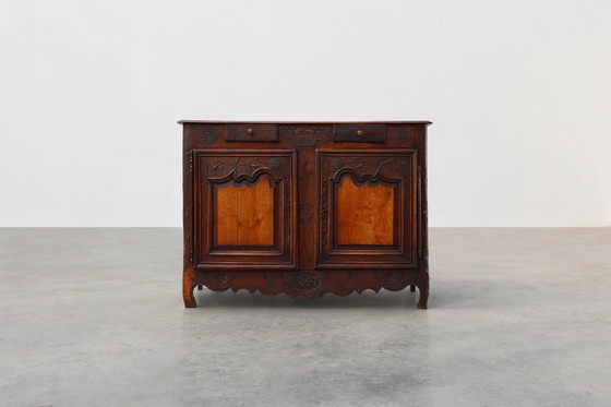 Image 1 of Rare French provincial carved cabinet or buffet with great patina, dated 1841