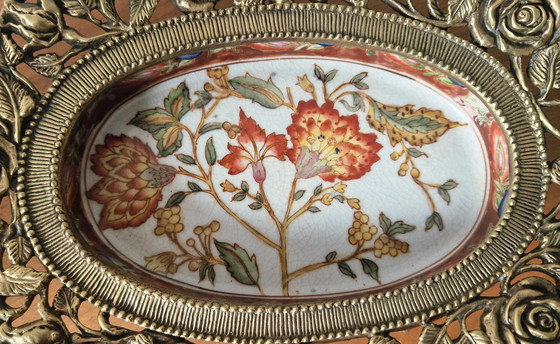 Image 1 of Badkameraccessoires- Porselein en brons - Napoleon III stijl