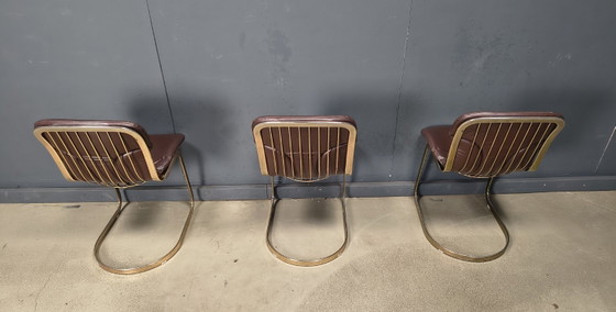Image 1 of Chaises de salle à manger vintage de Willy Rizzo pour Cidue, ensemble de 6, années 1970