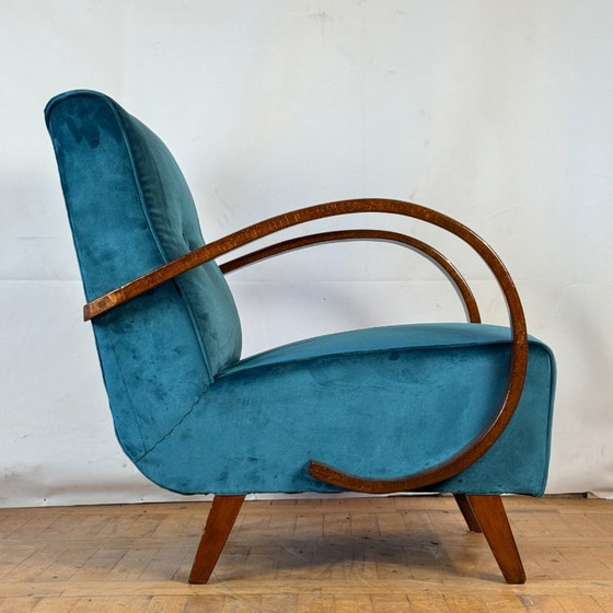 Image 1 of Fully restored Jindřich Halabala H-410 Art Deco armchair from the 1930s