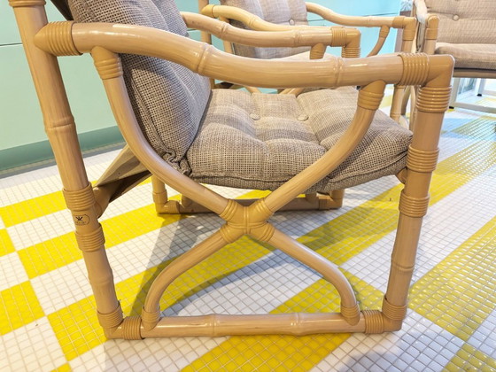 Image 1 of Kettal Barcelona Faux Bamboe Tuinstoelen (3 stuks)