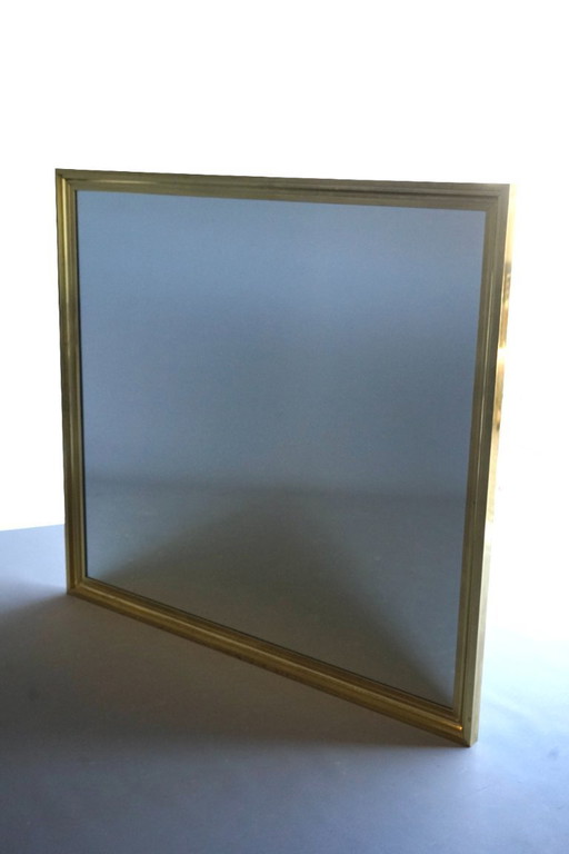 Large Brass Framed Mirror in the style of Maison Jansen, 1960s