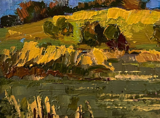 Original Oil Painting Fall Coastal Landscape At The Autumn Shore – Paintings & Drawings, Canvas (photo 7 of 8)