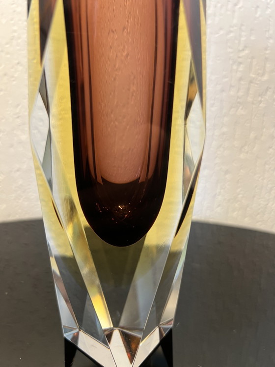 Mid-Century Murano faceted Sommerso glass vase (Luigi Mandruzzato) (photo 9 of 12)