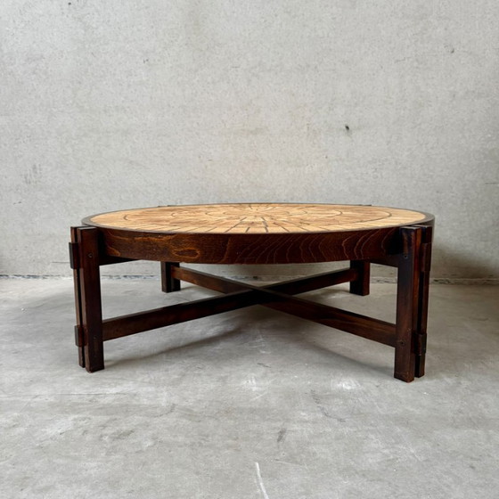 Image 1 of Round Brutalist Ceramic Coffee Table by Roger Capron, France 1960