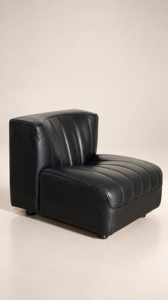 Divano Modulare '9000' in Pelle Nera di Tito Agnoli – Mobilier international, Divani modulari (photo 6 of 17)