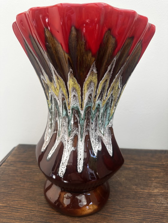 Image 1 of Grand Vase attribué Vallauris H 32 cm Forme Coquillage - Vintage 