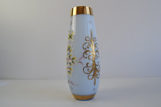 Image 1 of Antico vaso in porcellana dipinto a mano con doratura, inizio XX secolo