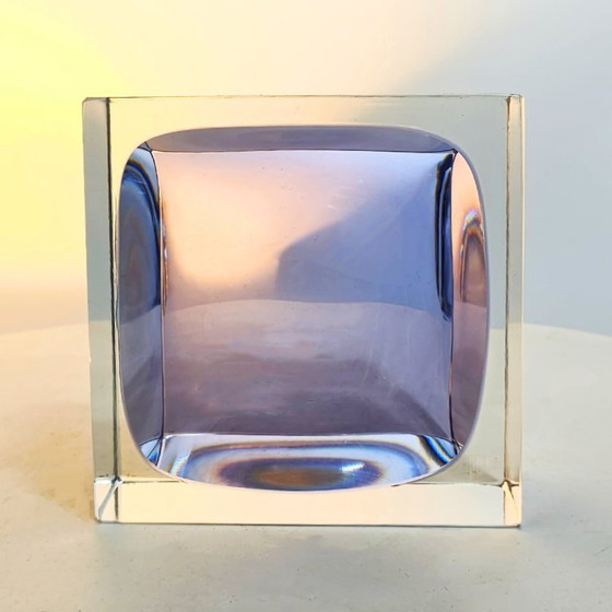 1960s Stunning Purple Square Ashtray or Catch-All in Murano Glass by Flavio Poli for Seguso. Made in Italy (photo 7 of 8)