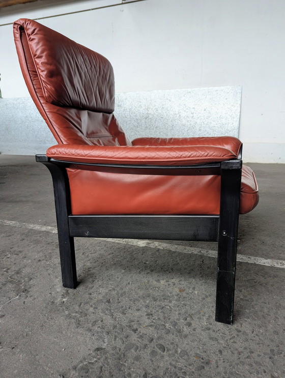 Image 1 of Fauteuil lounge vintage G-Mobel cuir/bois