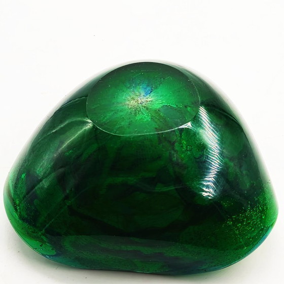 Image 1 of Cendrier d'exception en verre de Murano, signé Dino Martens - Tutti Frutti, années 1950. Fabriqué en Italie. 13 cm.
