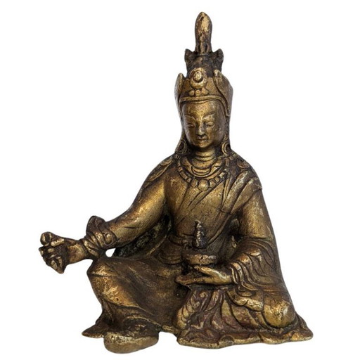 Antique Tibetan Bronze Guru Rinpoche – Lot 115 – beeldhouwkunst