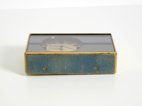 Beautiful, Small, And Rare Original Mechanical Swiza 8 Table Clock In Brass With An 8-Day Movement (photo 15 of 15)