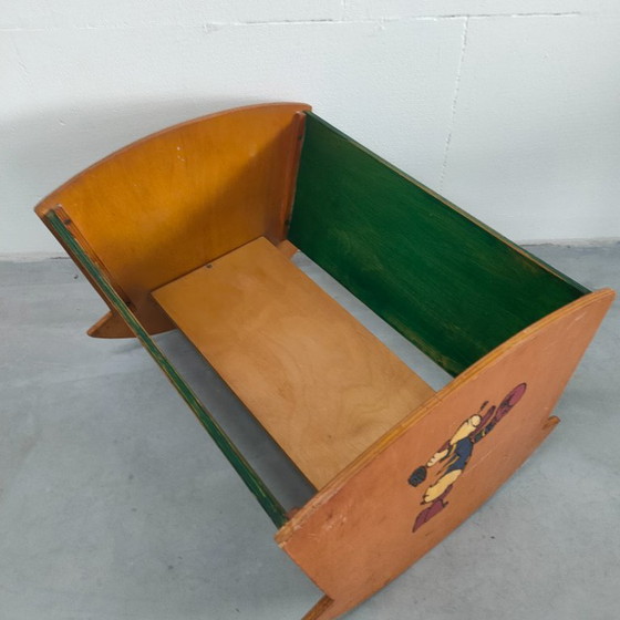 Boîte de rangement en bois vintage unique, style art populaire, représentant Donald Duck – Fabriquée à la (photo 8 of 8)