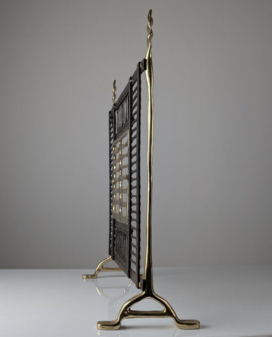 Parascintille in ottone e ferro battuto di David Marshall, Spagna, anni '70. – Oggetti decorativi, Iron (photo 6 of 11)