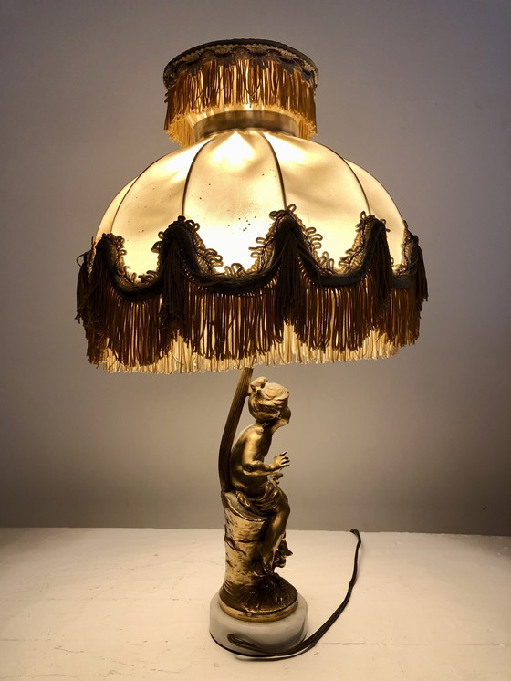 Image 1 of Lampe De Table Style Art Nouveau Signée Lf Moreau