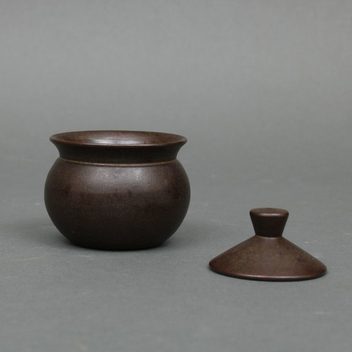 Zaalberg Holland - Meindert Zaalberg (1907-1989) - Arcilla y fuego - 1958 - Vajilla brutalista - olla con tapa