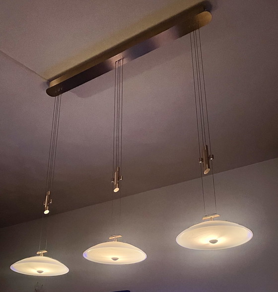 Image 1 of Lampada a sospensione B+M Leuchten 3 luci "regolabile in altezza" Montaggio a soffitto Anni '90