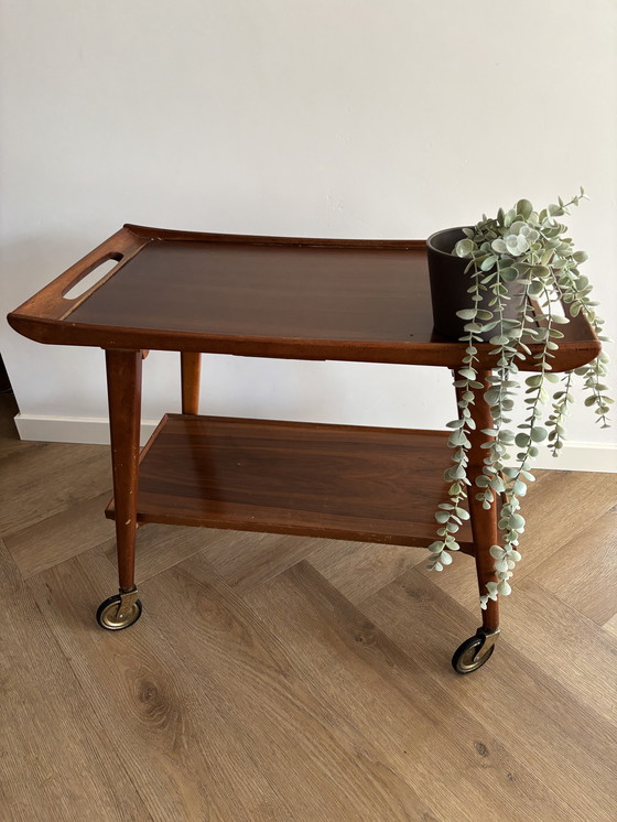 Image 1 of Vintage OPAL houten Barwagen / Serveerwagen - Jaren 50