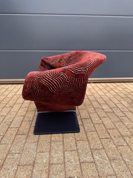 Image 1 of Sedia Ribbon Artifort + Pouf Pierre Paulin in tessuto Pierre Frey. Condizioni perfette!!