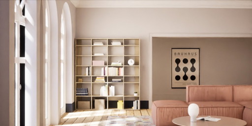 Tylko Bookcase in Cotton Beige