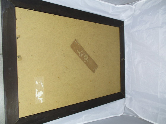 Image 1 of Miroir oriental avec cadre peint à la main - 2e moitié du 20e siècle