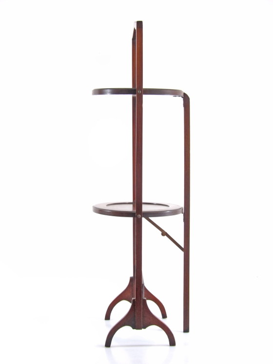 Mahogany Vintage Jugendstil Antique High Tea Cake Stand 19th Century, Storage cabinet, Wood, Brown, Art Deco (photo 12 of 12)