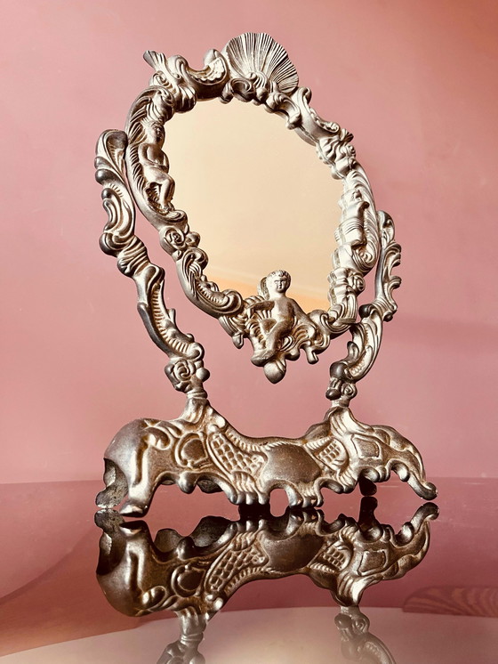 Image 1 of 🩶 Miroir/miroir de coiffeuse rococo en fonte italienne 🩶