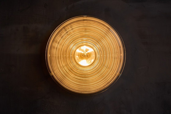 Image 1 of Appliques murales en verre côtelé dans le style de Mario Bellini, Italie, années 1960